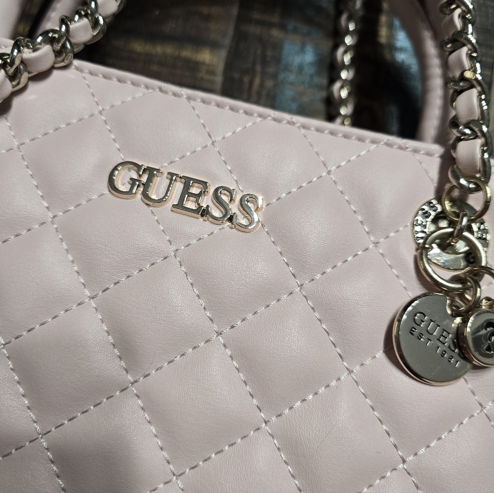 GUESS Quilted Pink Handbag - Picture 2 of 10